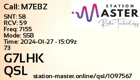 QSL Card for M7EBZ