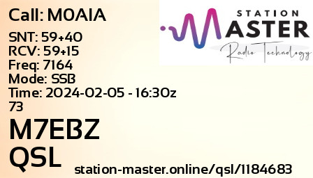 QSL Card for M0AIA