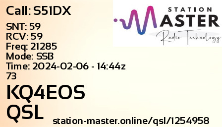 QSL Card for S51DX