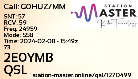 QSL Card for G0HUZ/MM