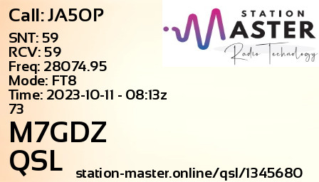 QSL Card for JA5OP