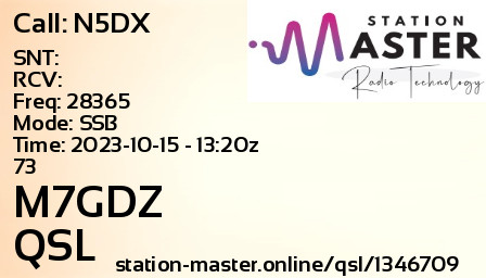 QSL Card for N5DX