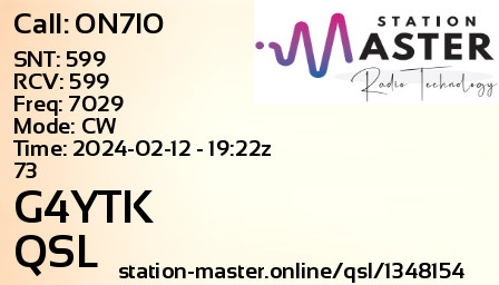 QSL Card for ON7IO