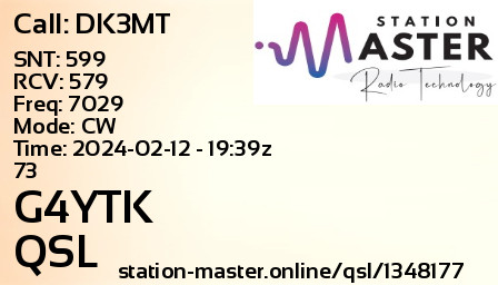 QSL Card for DK3MT