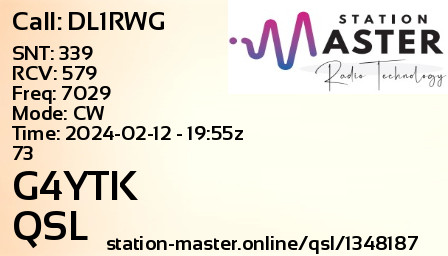 QSL Card for DL1RWG