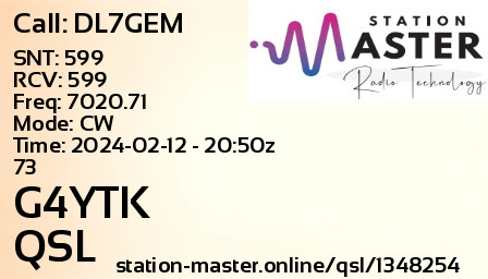 QSL Card for DL7GEM