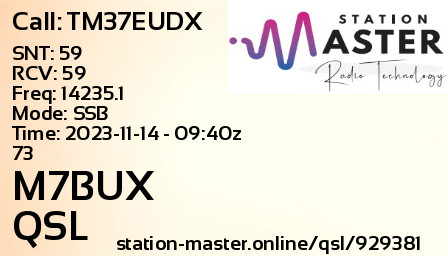 QSL Card for TM37EUDX